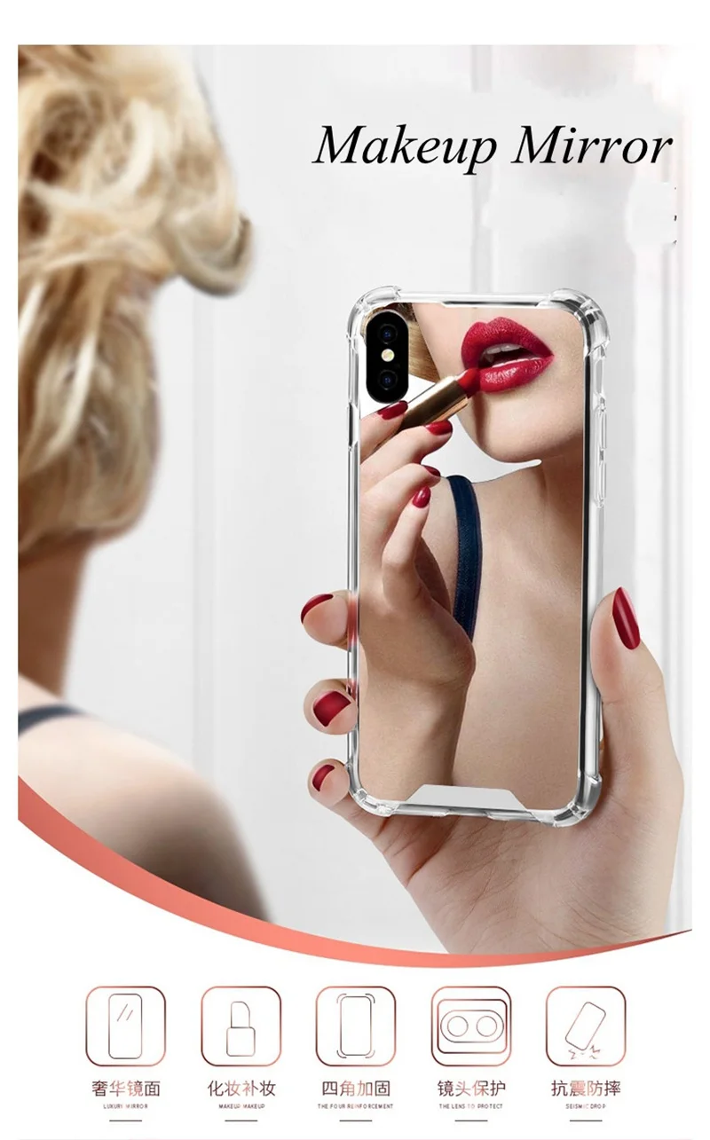Luxury Mirror Phone Case for Samsung Galaxy A71 A70 A50 A40 A30 A20 2018 S8 S9 S10 Plus S10e J4 J6 J8 A6 A8 Plus Back Soft Cover