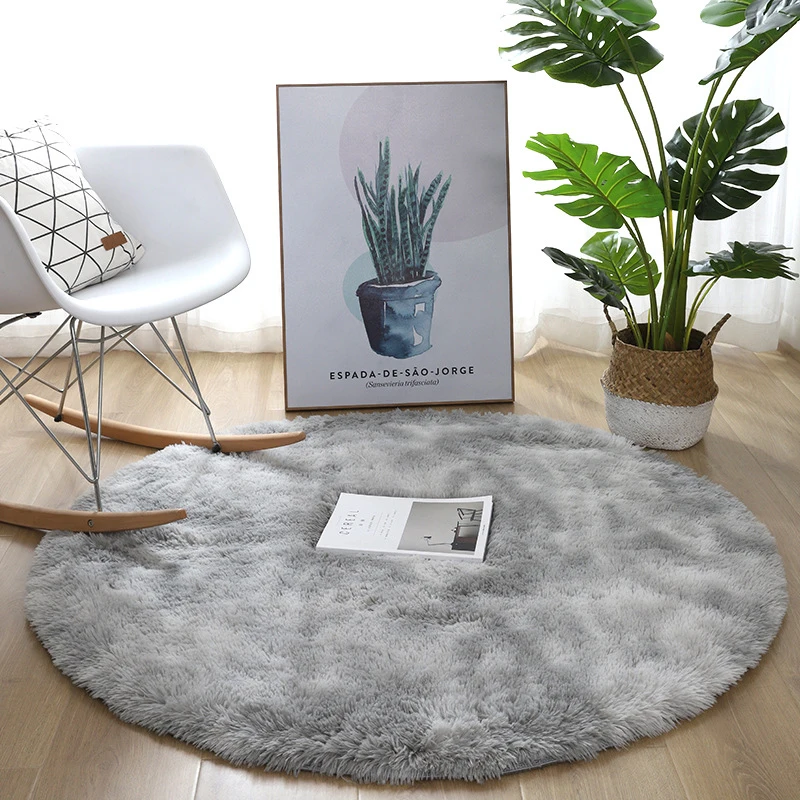 

Grey Carpet Tie Dyeing Plush Soft Carpets For Living Room Bedroom Anti-slip Floor Mats Bedroom Water Absorption Carpet Rugs