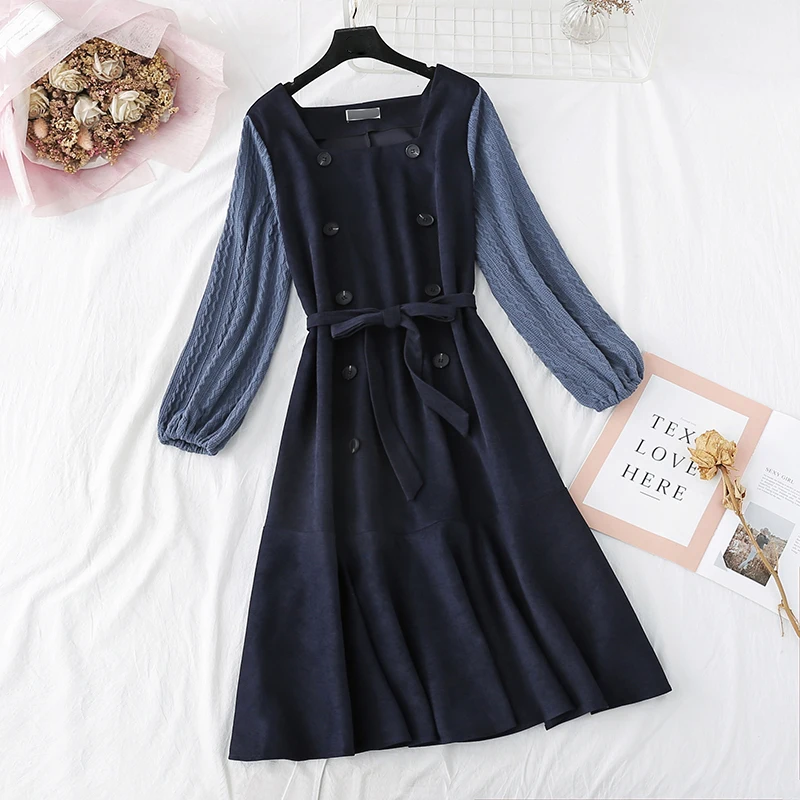 Женское платье с длинными рукавами элегантное короткое Красное и черное