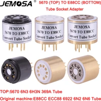 1pc 396a 6n3 5670 tube top to ecc88 e88cc 6922 6dj8 tube bottom diy audio amplifier vacuum tube convert socket adapter