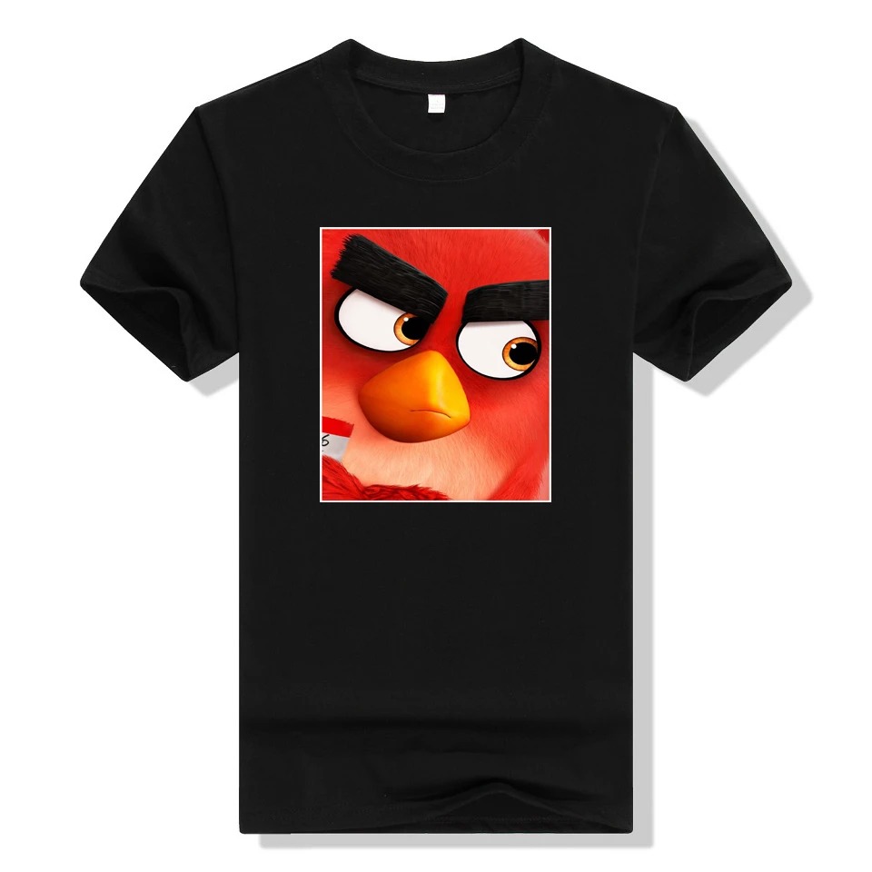 Печать Повседневное Для женщин птички Angry Футболка короткий рукав круглым