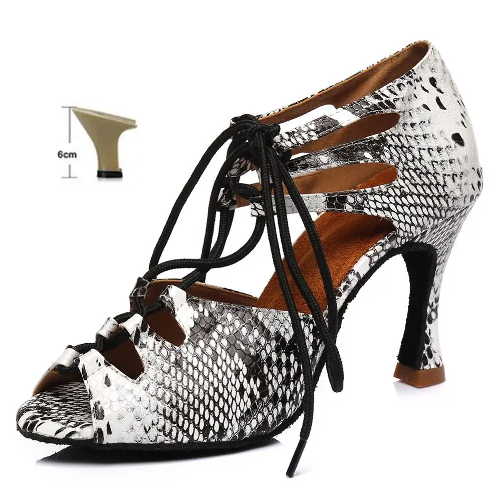 Black White 6cm Новые женские свадебные туфли женские Туфли для латинских танцев Бальные латинских танцев Высокий каблук Обувь для танцев высокий каблук горячая распродажа - Цвет: Black White 6cm