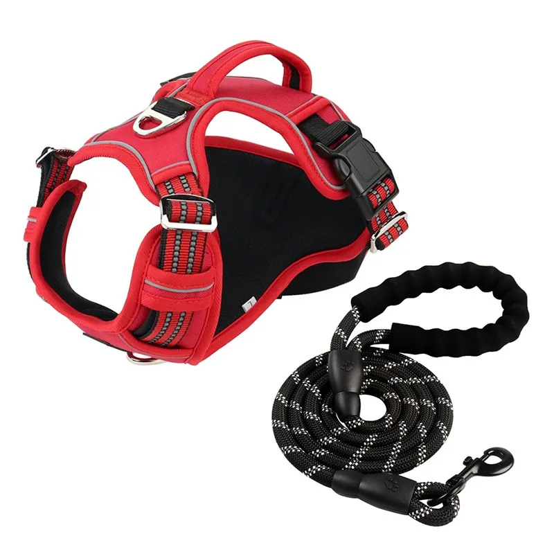 

Pet Chest Strap Leash Dog Collar Pet Sports Chest Harness Dogs Traction Vest Explosion-Proof With Rope Camouflage Collars Supply