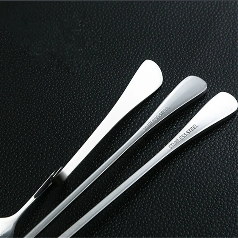 

6 Pcs Long Handled Stainless Steel Restaurant Coffee Spoon Ice Cream Dessert Tea Spoon For Picnic Home Kitchen Accessories