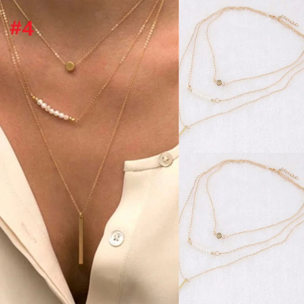 Простые Модные женские ожерелья с подвеской металлические длинные цепочки чокер