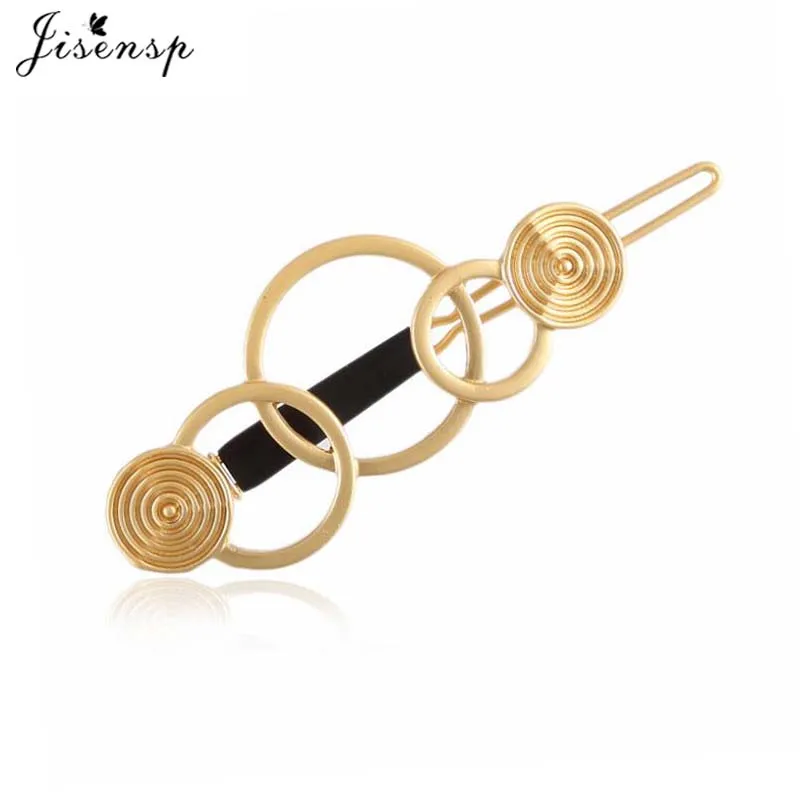 Jisensp женский металлический сплав геометрический круглый зажим для волос