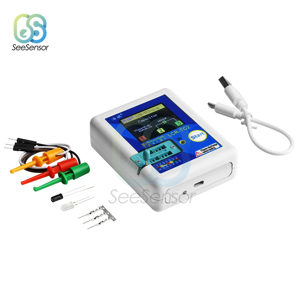 LCR-TC2 TC-T7-H TCR-T7 цветной дисплей Многофункциональный TFT тестер транзисторов с