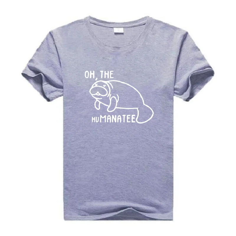 

Manatee Graphic Print T-shirt Women's Top Funny Harajuku Cotton Short-sleeved Summer Street Plus Size Round Neck T-shirts Tees
