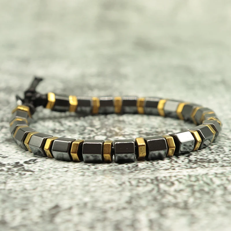 Мужской минималистичный браслет из натурального камня ювелирное изделие для