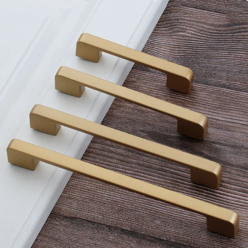 

Zinc Alloy Gold Cabinet Pulls Furniture Door Handle Kitchen Cupboard Drawer Knobs Furniture Hardware