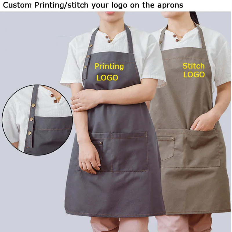 Фартуки с индивидуальным логотипом для мужчин Кухонный Фартук женщин шеф повара