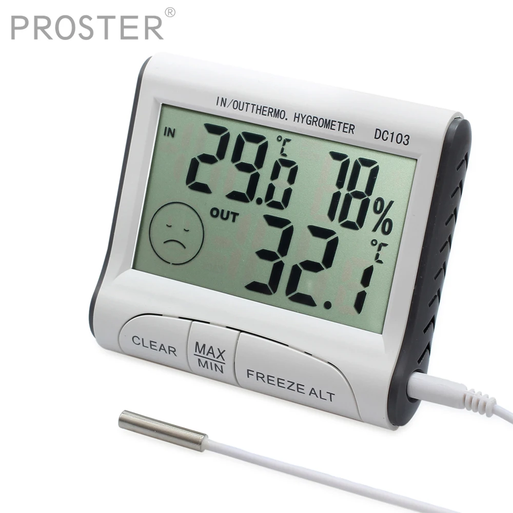 Proster 4pcs For Digital Thermometer Humidity Meter Kitchen Room Indoor Outdoor Hygrometer Sensor Line 20%-90% | Дом и сад