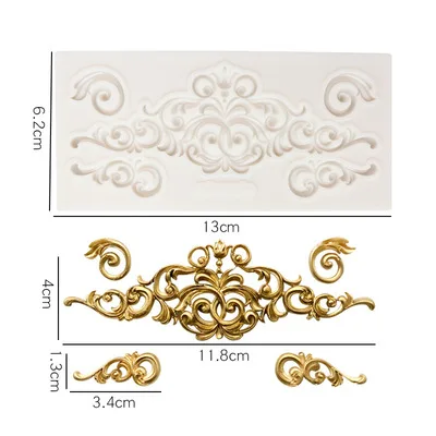 

Pretty pattern Lace Silicone Fondant Chocolate Resin Sugarcraft Mold For Pastry Cup Cake Decorating Kitchen Tool