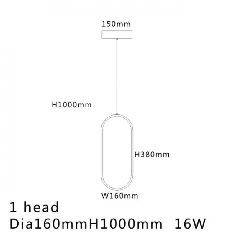 

modern oval aluminum pendant lights for Restaurant kitchen dinning room bar LED pendant lamp remote control dimmable