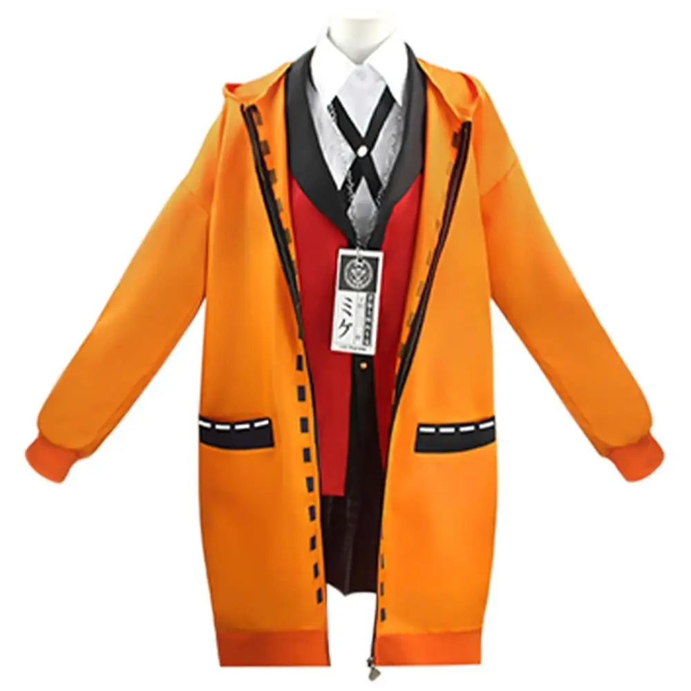 Костюм косплея Anime Kakegurui Compulsive Gambler Yomoduki Runa длинная куртка с капюшоном.