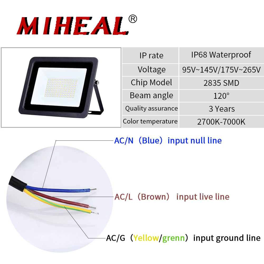 2 шт. Светодиодный прожектор светильник мощностью 10 Вт 20 30 50 100 110V/220V точечный