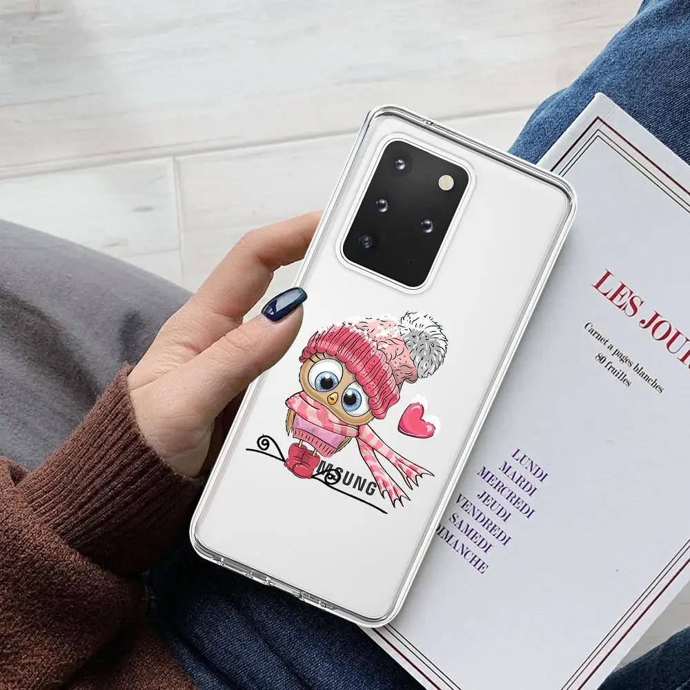 

Etui For Samsung A51 Case A70 A10 A20 A40 A50 A11 A21 A31 For Samsung A71 Funda A5 A6 A7 A8 Note 9 10 Cartoon owl Christmas TPU