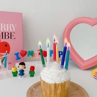 cake topper ins korea colored luminous candles birthday candles children%e2%80%99s party one hundred days banquet photo props decoration