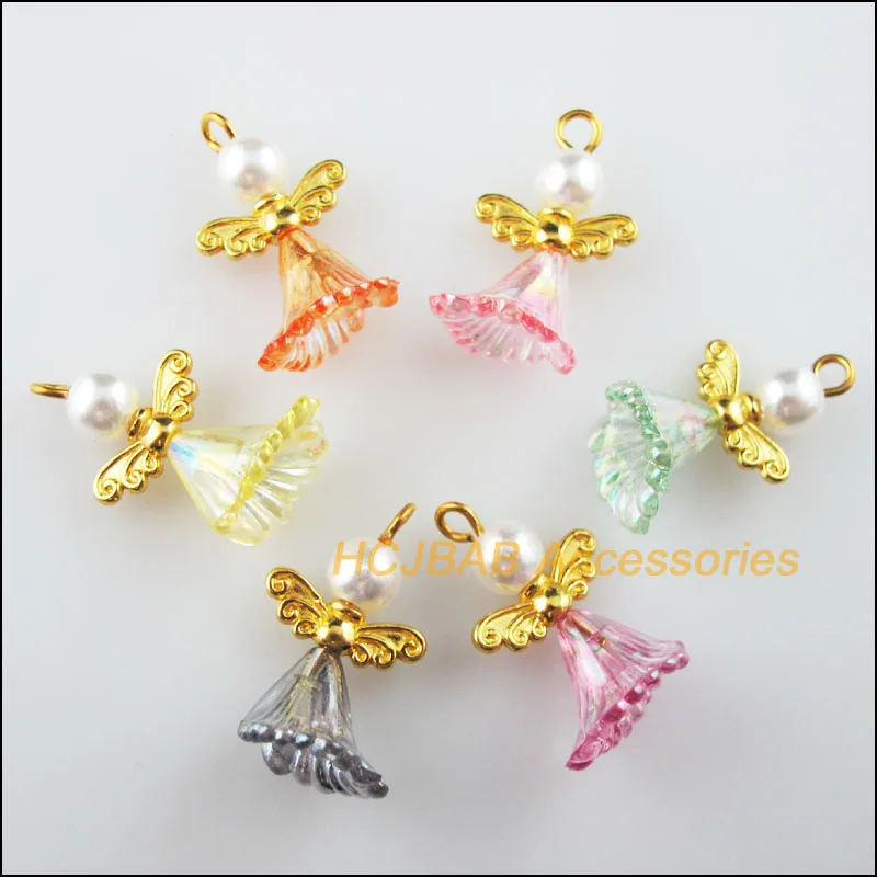 18 шт. цвета: золотистый Цвет крылья с украшением из цветов Танцы амулеты ангелы