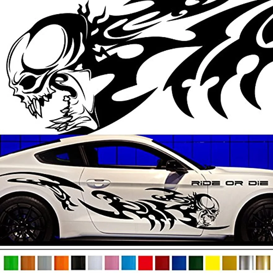 

2PC Universal Side Skirt Car Door Sticker Decal Automobiles Auto Accessories