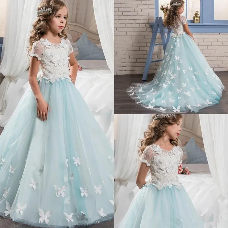 Красивые Платья с цветочным узором для девочек детское блестящее Пышное