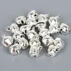 50 шт.лот. 6 мм серебряный колокольчик сделай сам, шнуровка, колокольчики, ремесленный материал, Рождественское украшение, вешалка для рождественской елки OEM