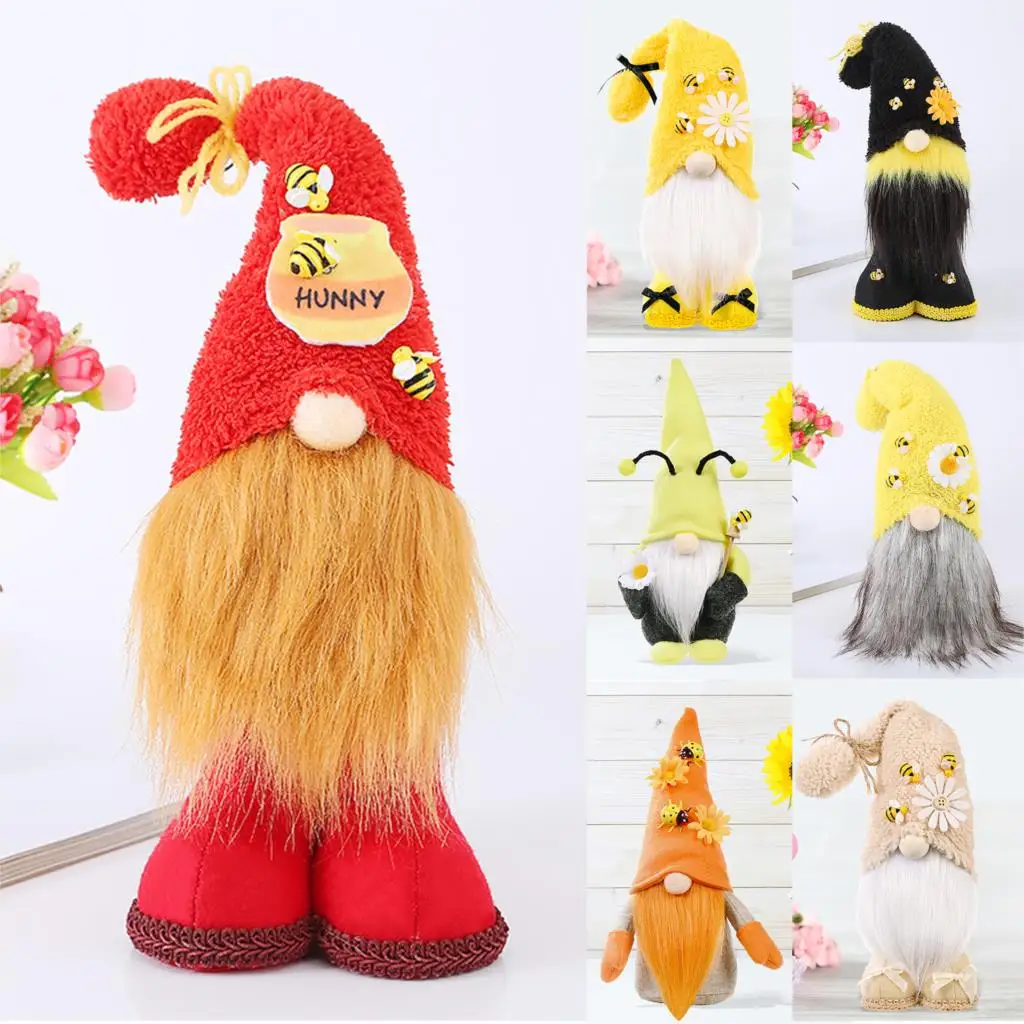 

Nordic Bumble Bee Faceless Doll Toys Christmas Tree Hanging Ornament Kids Gift Decorative Plush Doll Little Angel Pendent