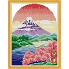 Долговечная любовь Fuji Mountain 2 Экологичные хлопковые китайские наборы для вышивки крестиком считаются штампами 14 карат праздничный подарок отправка всей семьи