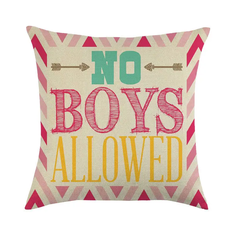 Подушки для дивана с короной и английскими буквами розовые декоративные подушки