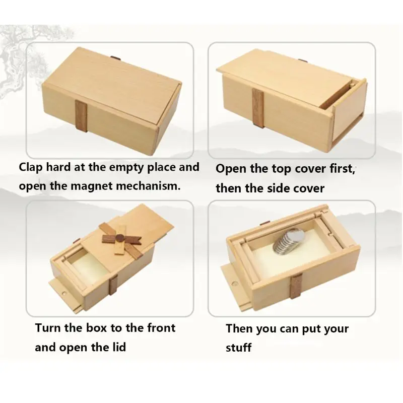 Puzzle Gift Case Box with Secret Compartments Wooden Money to Challenge K1MA | Игрушки и хобби