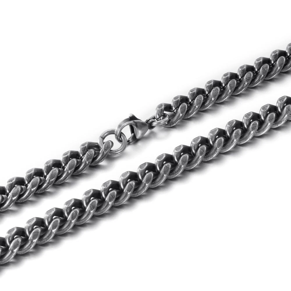 

8/9/10mm Vintage Curb Cuban Choker Long Necklace Jewelry Men Boy