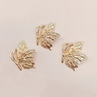 10 pcslot alloy golden butterfly buttons for diy handmade hair jewelry accessories brooch bag shoes box mobile phone