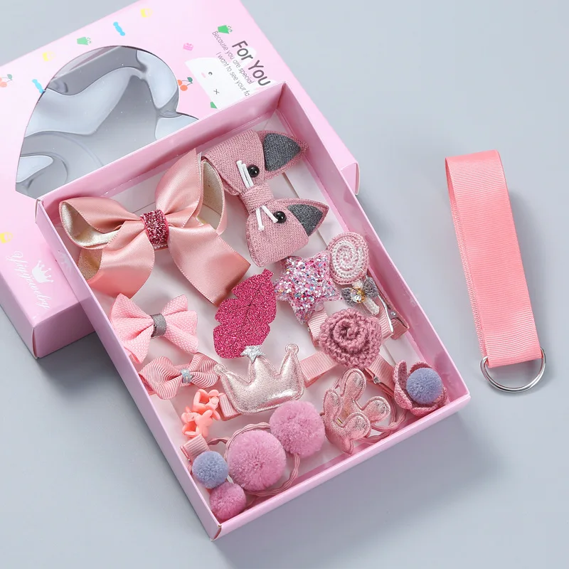 

18pcs/Set Baby Hair Clips Cartoon Baby Headband Cute Bow Flower Children Hairpin Barrettes Headwear Baby Hair Accessories NO BOX
