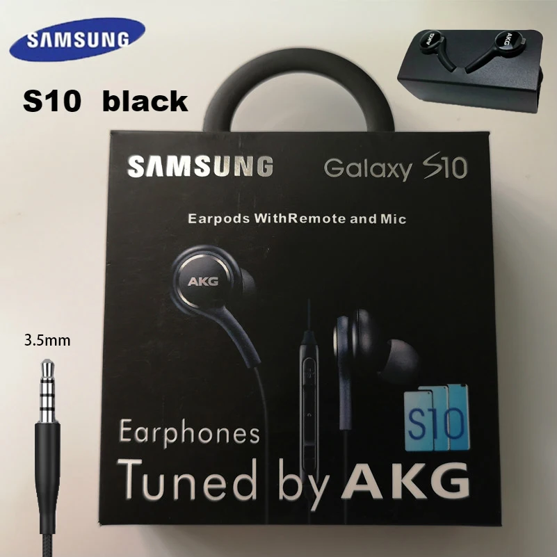 Наушники samsung AKG EO IG955, 3,5 мм/type c, наушники-вкладыши с микрофоном, проводная гарнитура для смартфонов samsung Galaxy note10 S10 S9 S8 S7 S6 huawei - Цвет: S10 black headset