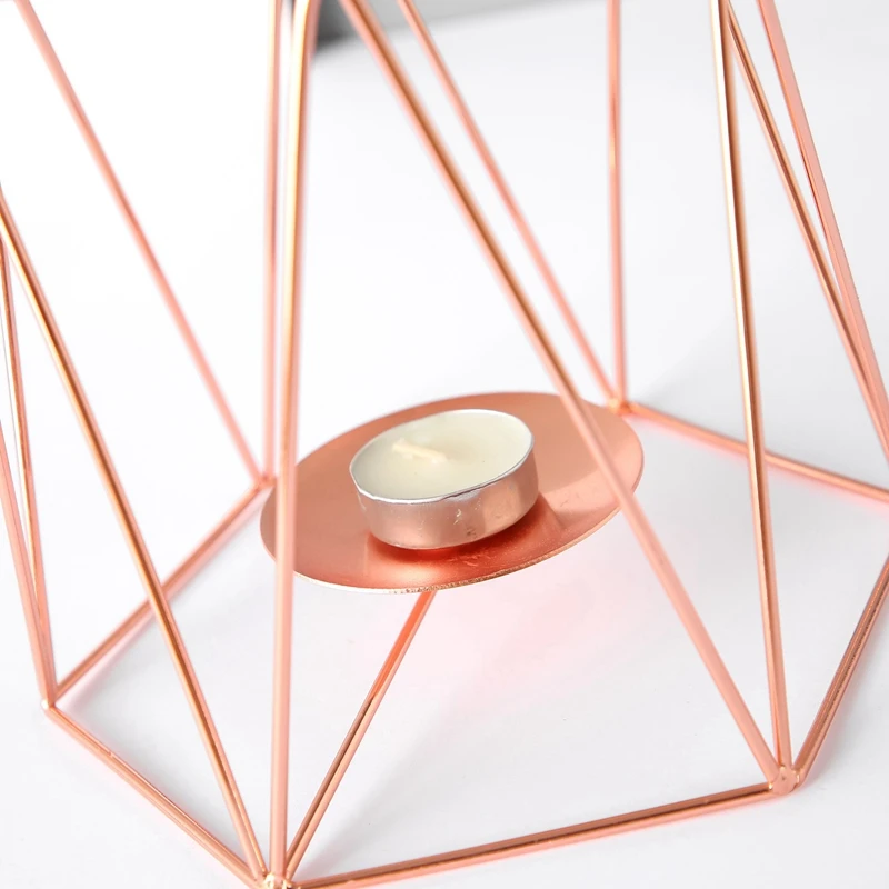 Современный металлический стол розовое золото корзина для хранения