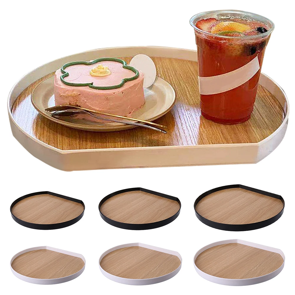 

Imitation Wood Storage Tray Semi-Circular Serving Tray Snack Fruit Snack Storage Tray Bread Tray Fruit Tray Kitchen Storage