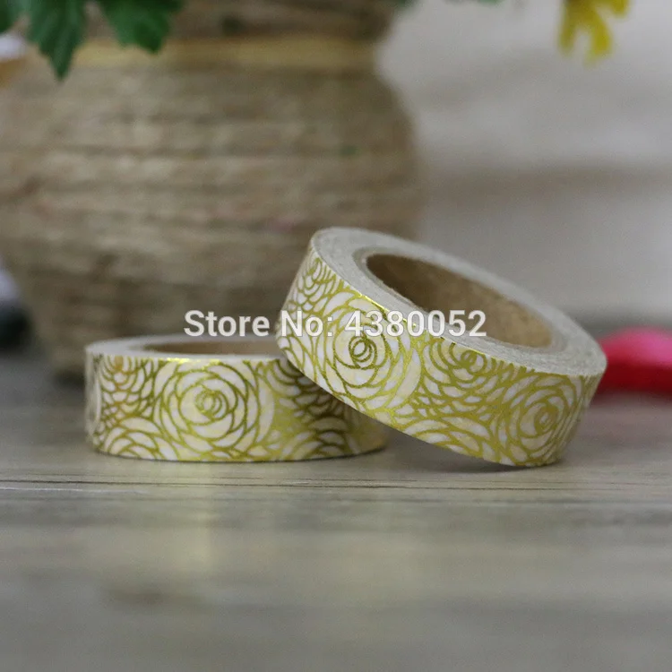 1 шт. Высококачественная Золотая фольга 10 м бумажная лента в горошек Полоска