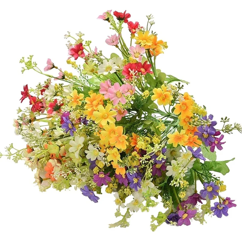 

Daisy Wildflower Artificial Flowers, Fake Flowers Outdoor Plants Faux Greenery Shrubs Indoor Outdoor Hanging Home