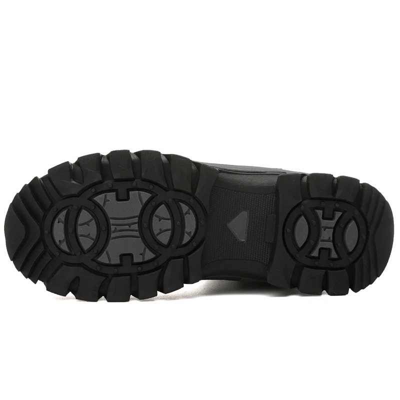 Мужские кожаные ботинки BTMOTTZ черные повседневные рабочие с теплым мехом