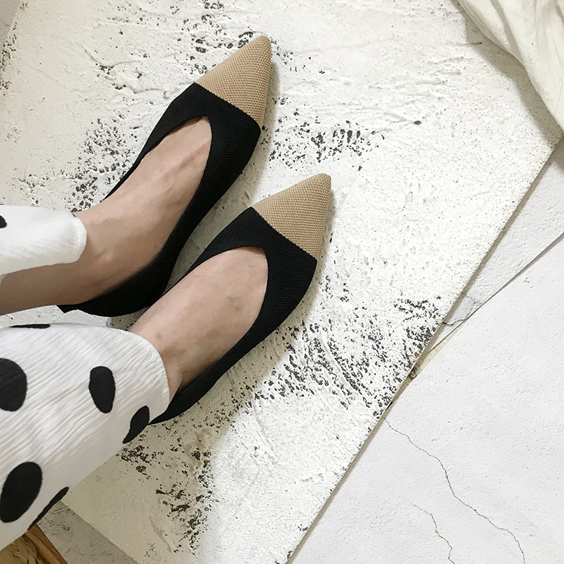 Новая женская обувь Дышащие детские вязаные V разноцветного