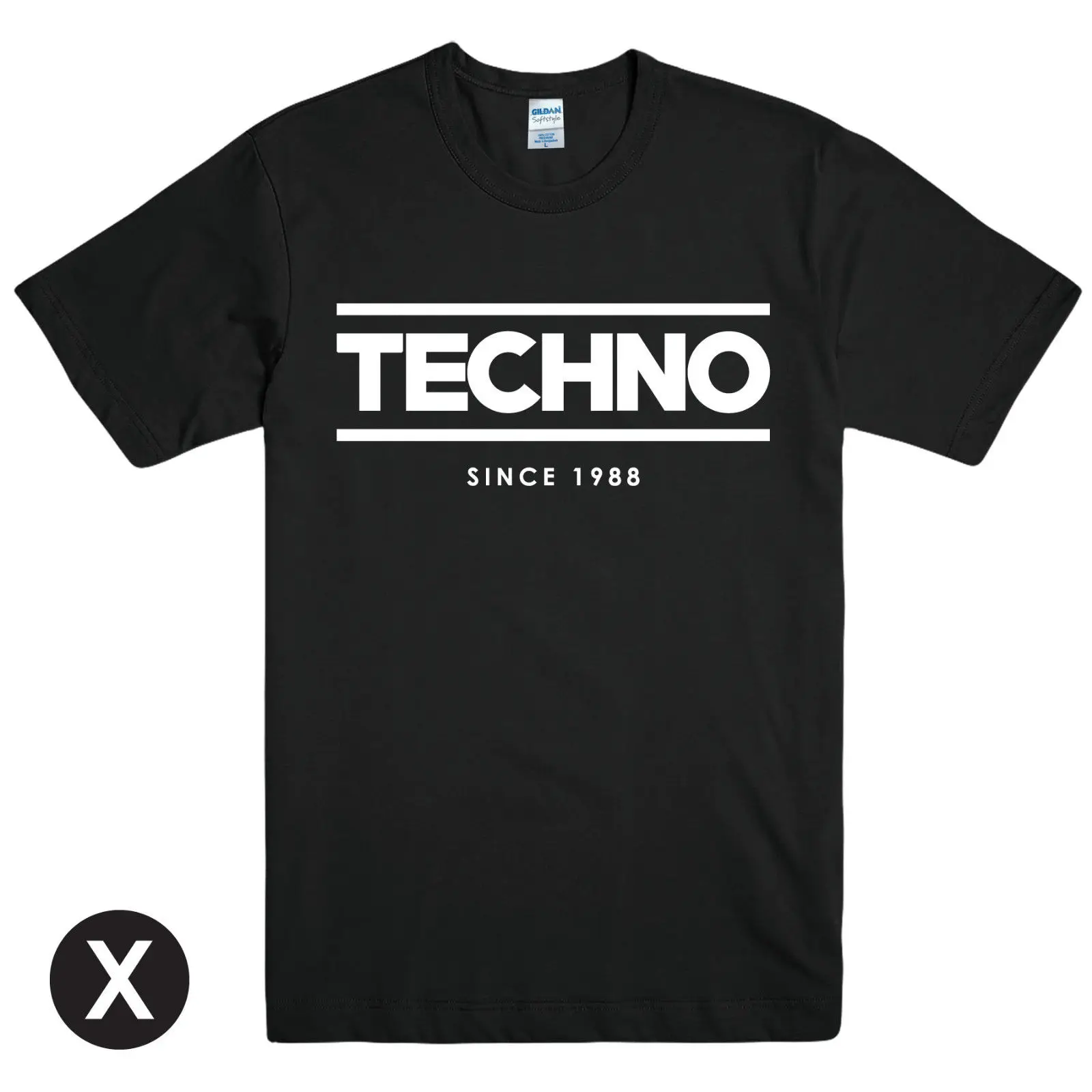 TECHNO SINCE 1988 Мужская черная футболка с принтом классическая музыкальная детройтом