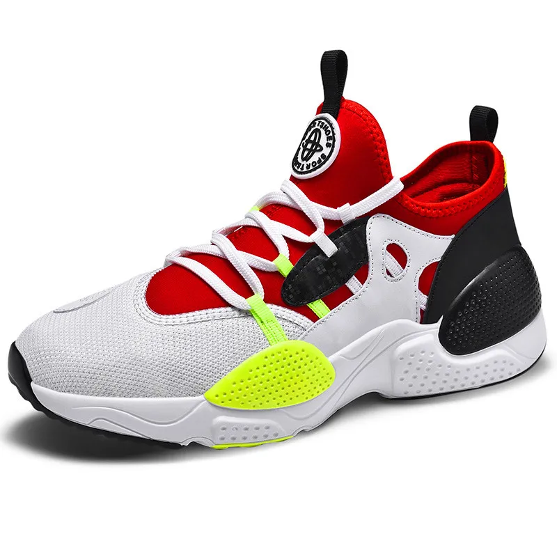 

Men Sports Sneakers Summer Autumn Casual Running Shoes Lace-up Breathable White Male Sneakers Super Light