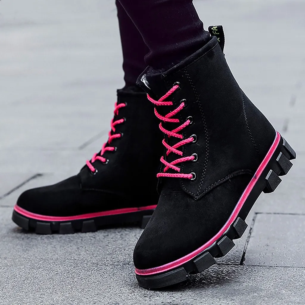 Женские ботинки Зимняя замшевая женская обувь с перекрестной шнуровкой Ботинки
