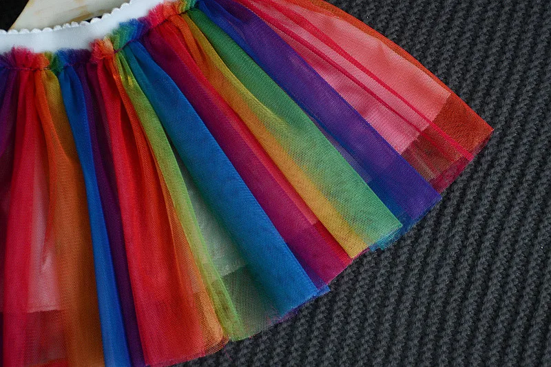 

Toddler Girls Clothes Set Summer Cute Baby Girls Clothes T-shirt+Rainbow Skirt Tracksuit Suit For Baby Kids Outfits 2 6 7 8 Year