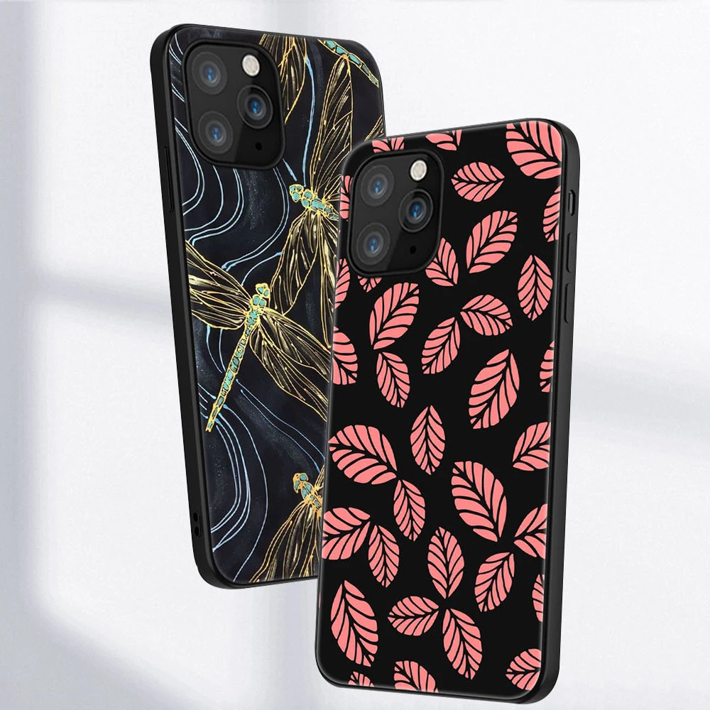

Leaves Leaf Case For iPhone 11 12 Pro Max Mini Cover for iPhone X XR XS MAX 7 8 6 6S Plus 5S SE 2020 Soft TPU Phone Coque Fundas