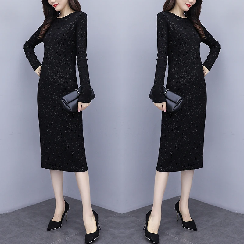 Make big yards dress fat mm fertilizer increased the fashion show thin bronzing qiu dong render | Женская одежда