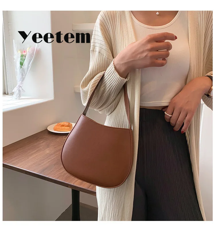 

Овальная сумка из искусственной кожи для женщин, Новинка осени 2021, портативная овальная сумка из искусственной кожи, модная простая Ретро с...