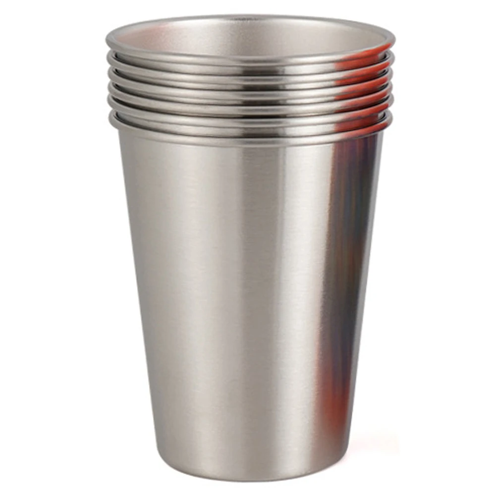 

6PCS Stainless Steel Cups Set Stackable Portable Camping Drinkware Kit With Storage Bag For Camping Hiking Picnics Travel