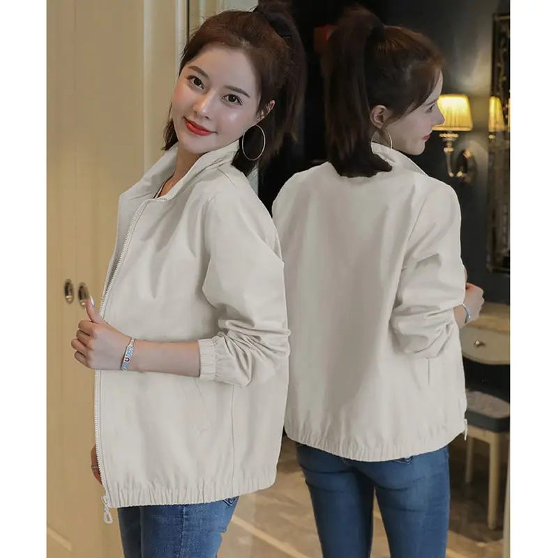 

2020 Spring Autumn Women Jacket Fashion Hooded Outwear Women Loose Coat Female Windbreaker Tops Basic Jackets Plus Size Coat