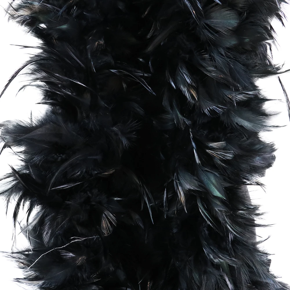 

2Meter Natural Chicken/Rooster Feathers Boa Diy Carnival Dress Clothes Decoration Shawl Accessory Dyed Fluffy Plumes For Crafts